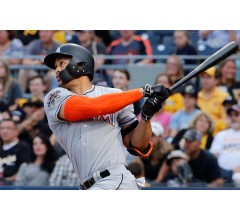 Image for Giancarlo Stanton Hits Monster Shot Over Center Field Fence