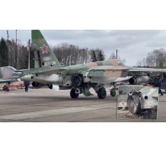 Image for Russian Pilot Lands Su-25 Jet Safely after Being Hit by Ukrainian Missile